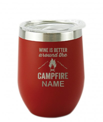 Campfire Red Wine Personalised Vacuum Insulated Stainless Steel Tumbler with Lid